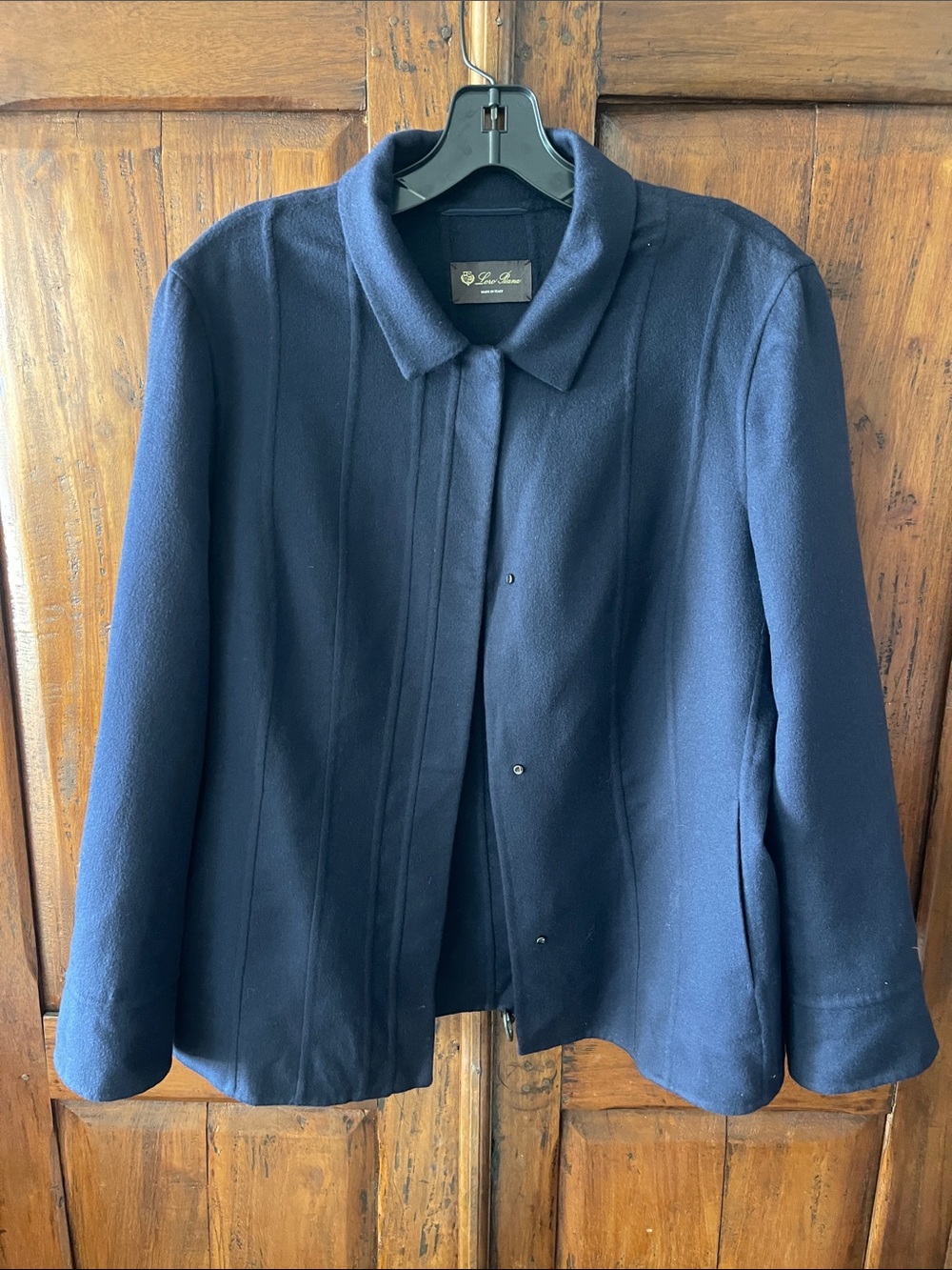 Loro Piana Navy Wool Blend short Pea Coat sz 46
